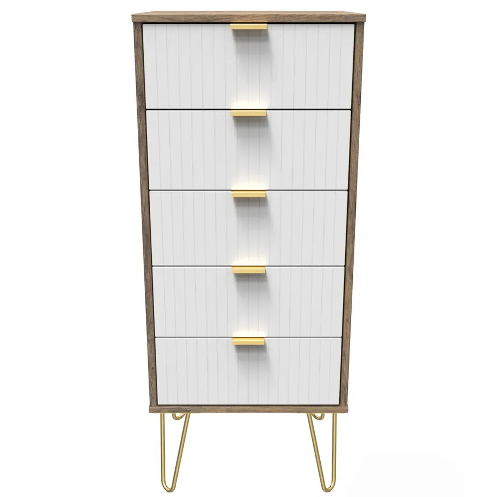 5 Drawer Chest of Drawers - White, Oak