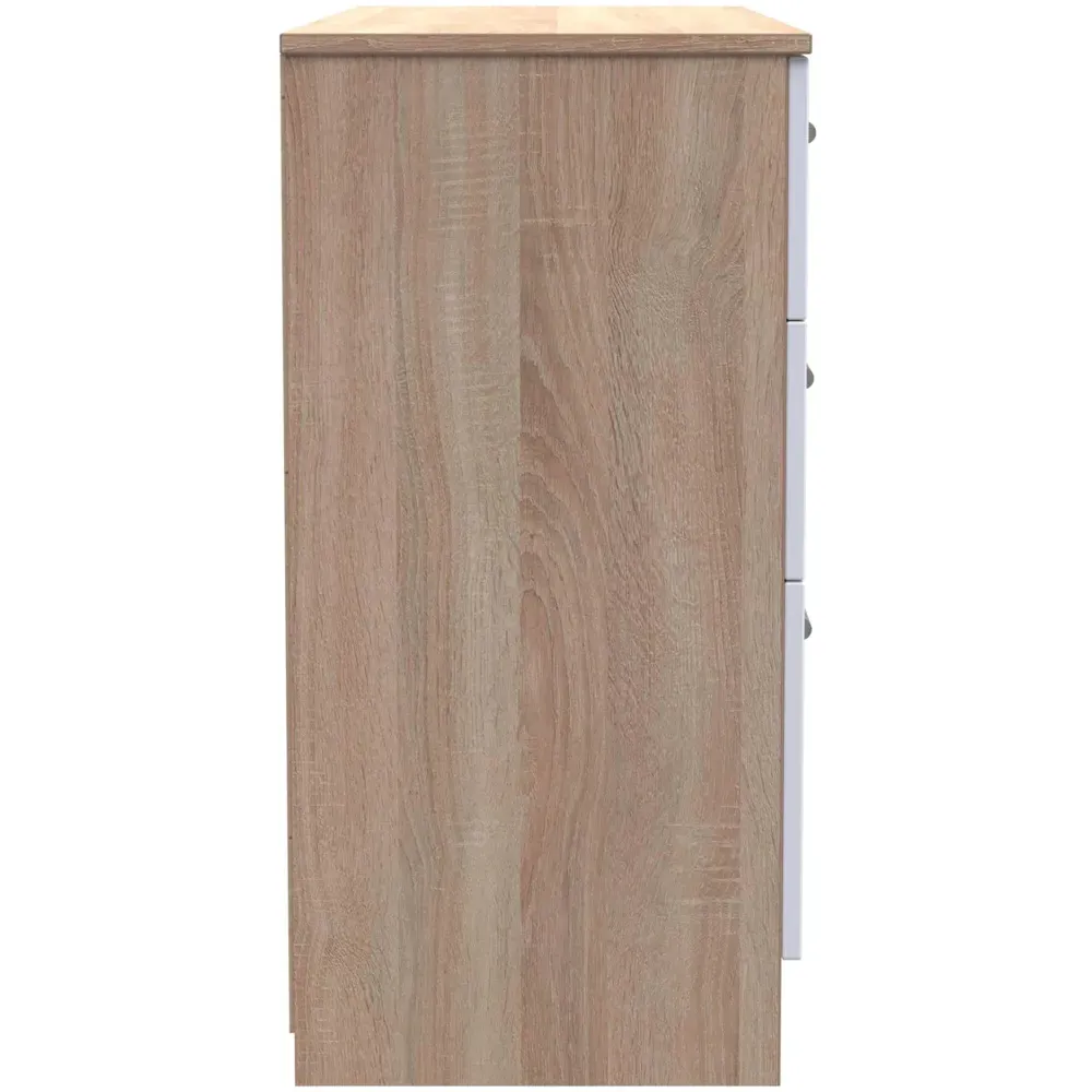 6 Drawer Midi Chest - White, Bardolino Oak