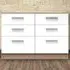 6 Drawer Midi Chest - White, Bardolino Oak
