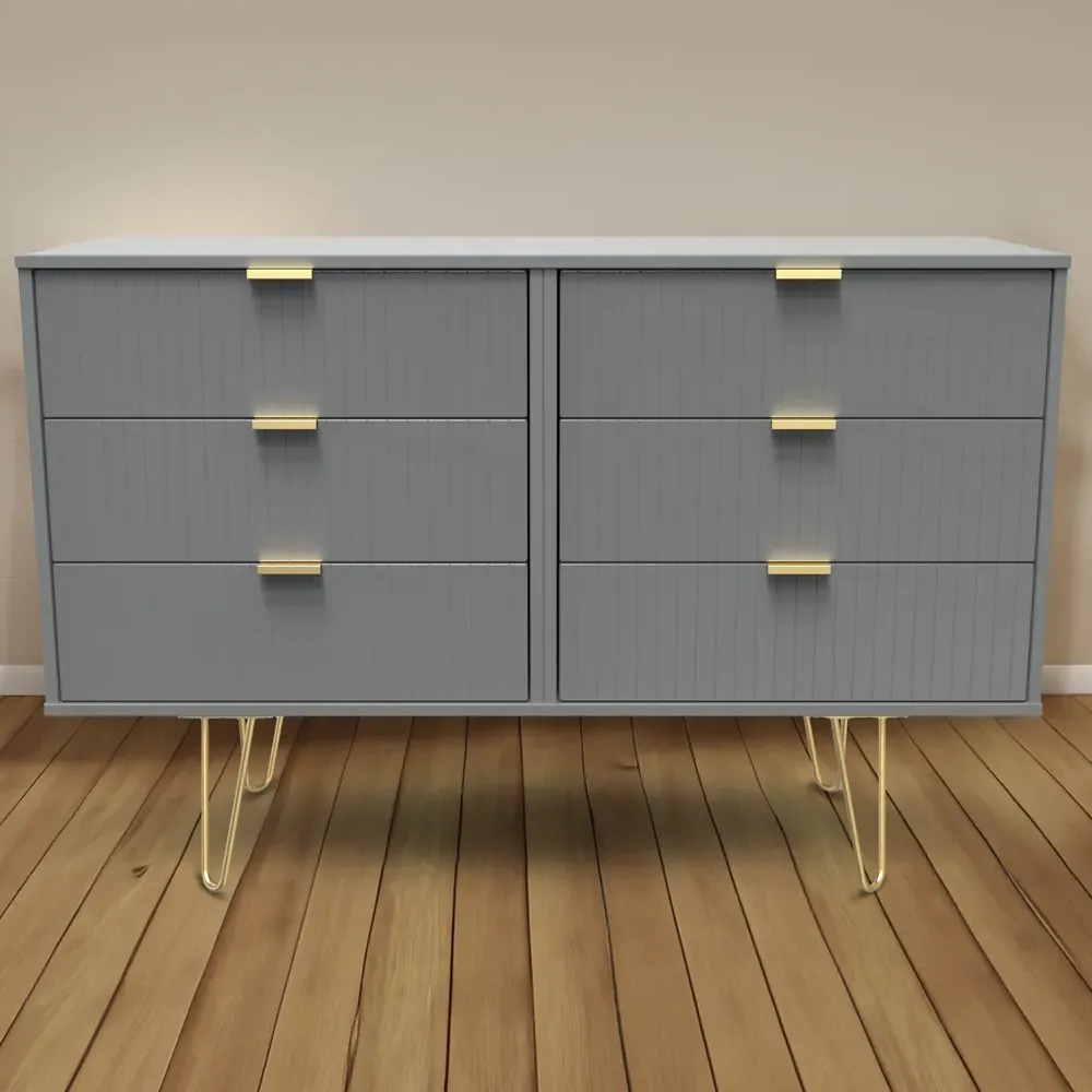 6 Drawer Wide Chest of Drawers - Dusk Grey