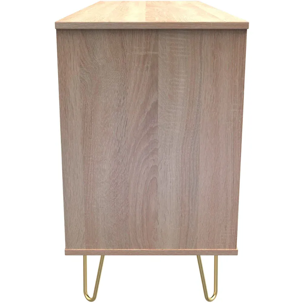 6 Drawer Wide Chest of Drawers - White, Bardolino Oak