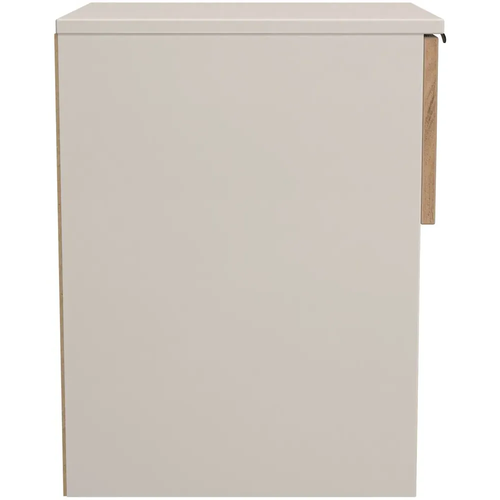 Bora 1 Drawer Bedside Cabinet with Shelf - Cream, Oak