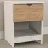 Bora 1 Drawer Bedside Cabinet with Shelf - Cream, Oak