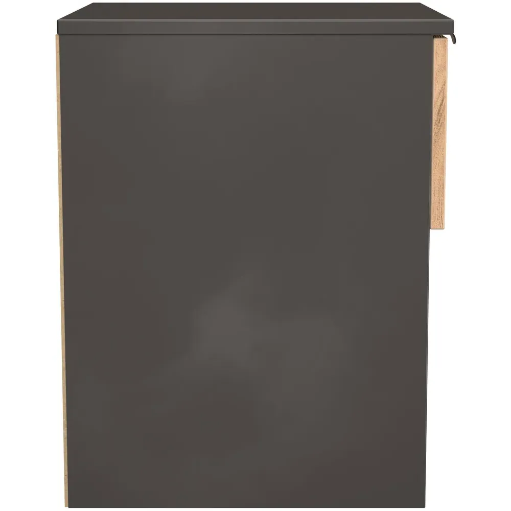 Bora 1 Drawer Bedside Cabinet with Shelf - Grey, Oak