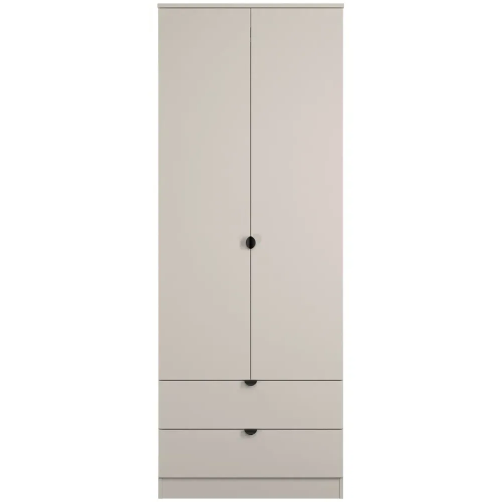 Bora 2 Door 2 Drawer Tall Double Wardrobe - Cream