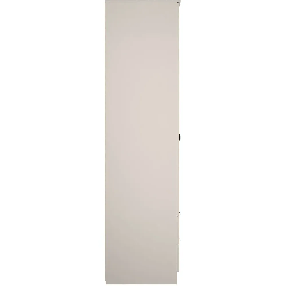 Bora 2 Door 2 Drawer Tall Double Wardrobe - Cream
