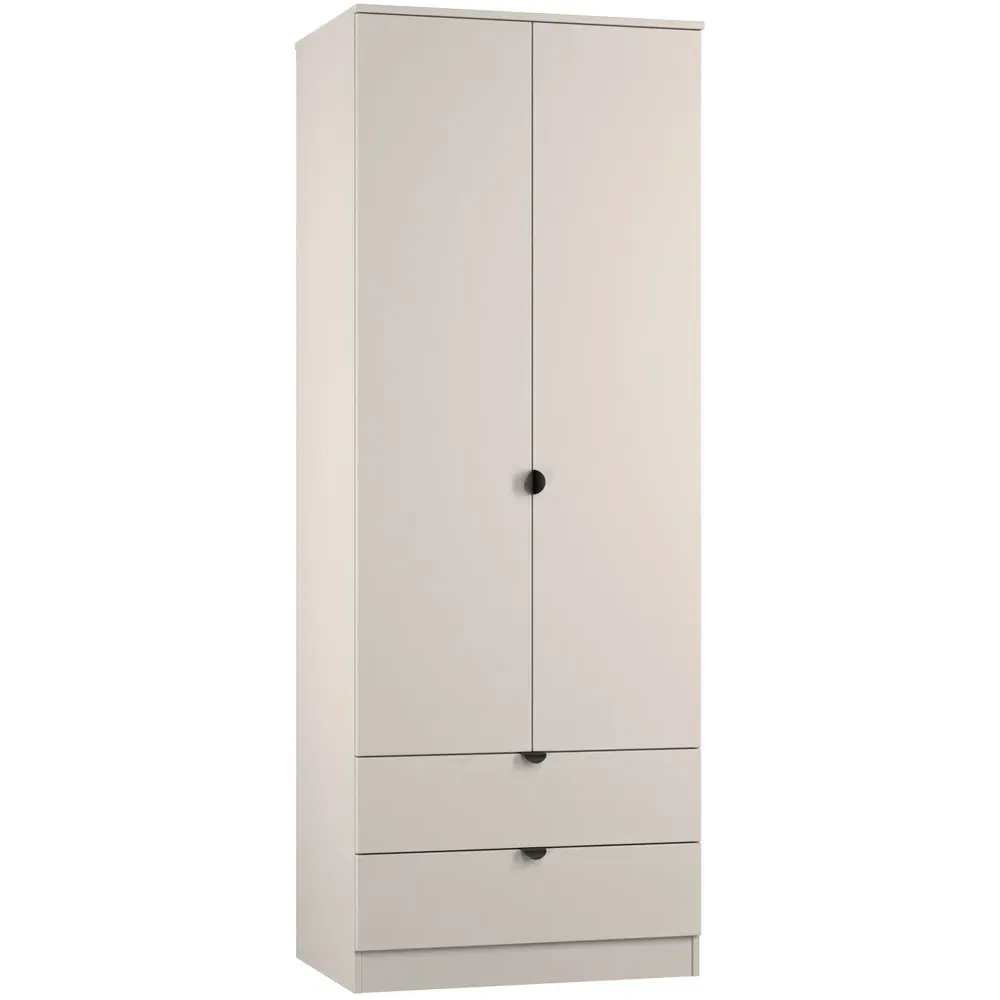 Bora 2 Door 2 Drawer Tall Double Wardrobe - Cream
