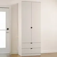 Bora 2 Door 2 Drawer Tall Double Wardrobe - Cream