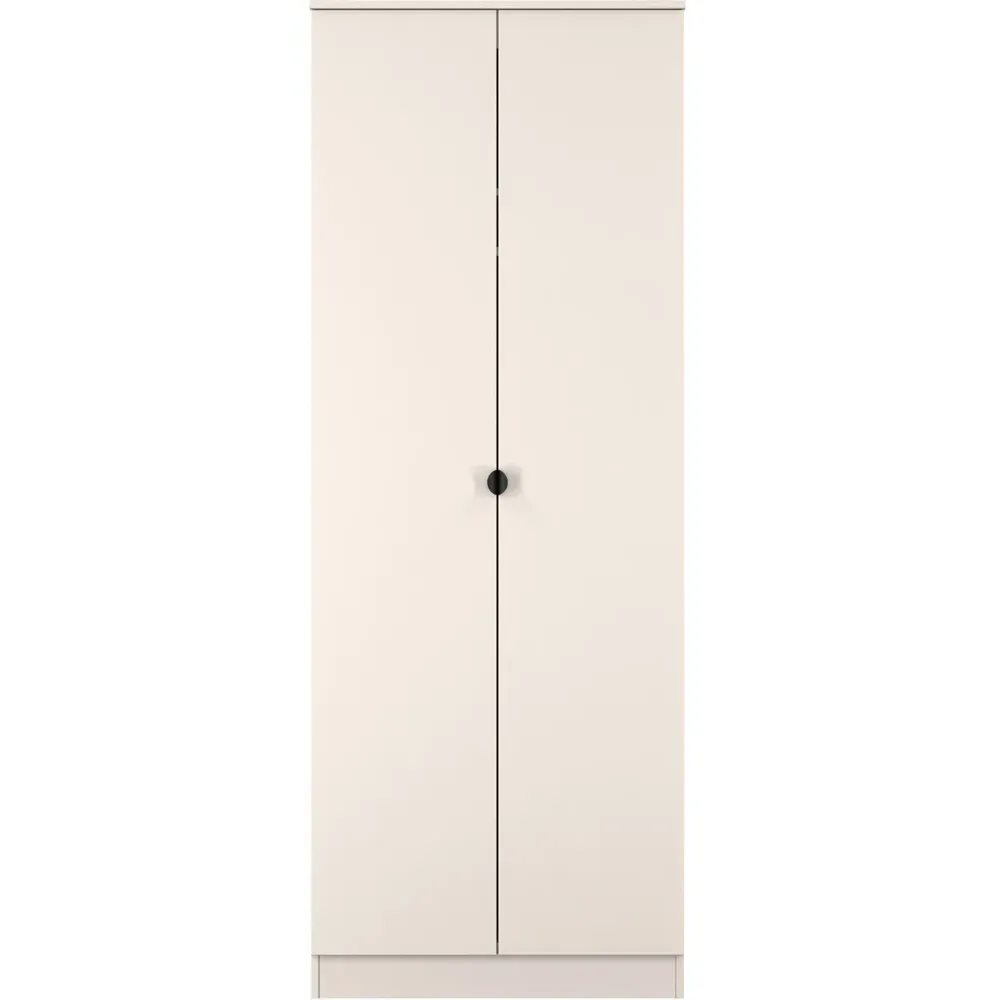 Bora 2 Door Tall Double Wardrobe - Cream