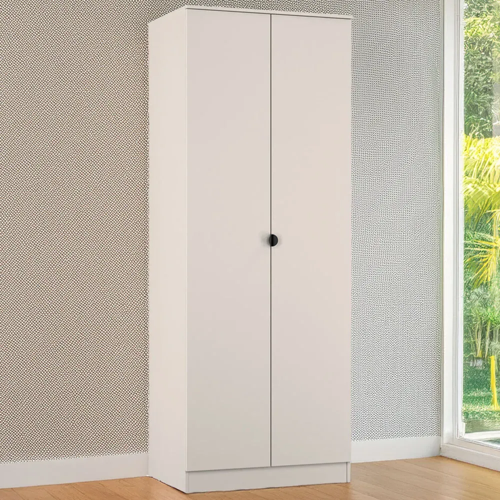 Bora 2 Door Tall Double Wardrobe - Cream image
