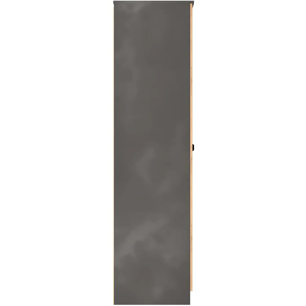 Bora 2 Door Tall Double Wardrobe - Grey, Oak