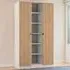 Bora 2 Door Triple Wardrobe with 6 Shelves - Cream, Gold Oak