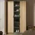Bora 2 Door Triple Wardrobe with 6 Shelves - Green, Gold Oak