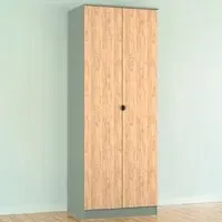 Bora 2 Door Wardrobe - Green, Gold Oak