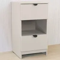 Bora 2 Drawer Bedside Cabinet with Shelf - Cream