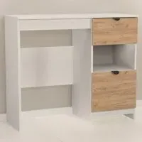 Bora 2 Drawer Vanity with Shelf - Cream, Oak