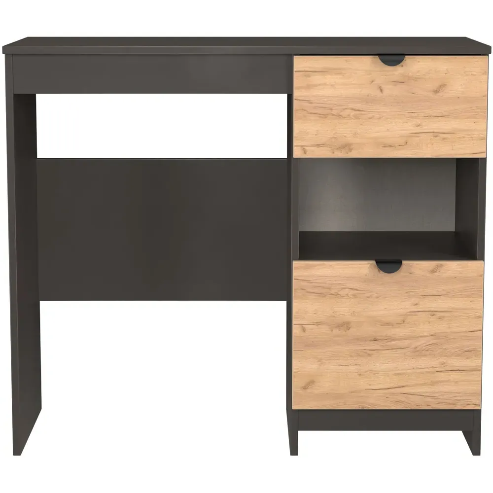 Bora 2 Drawer Vanity with Shelf - Grey, Oak