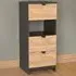 Bora 3 Drawer Bedside Cabinet with Shelf - Grey, Oak