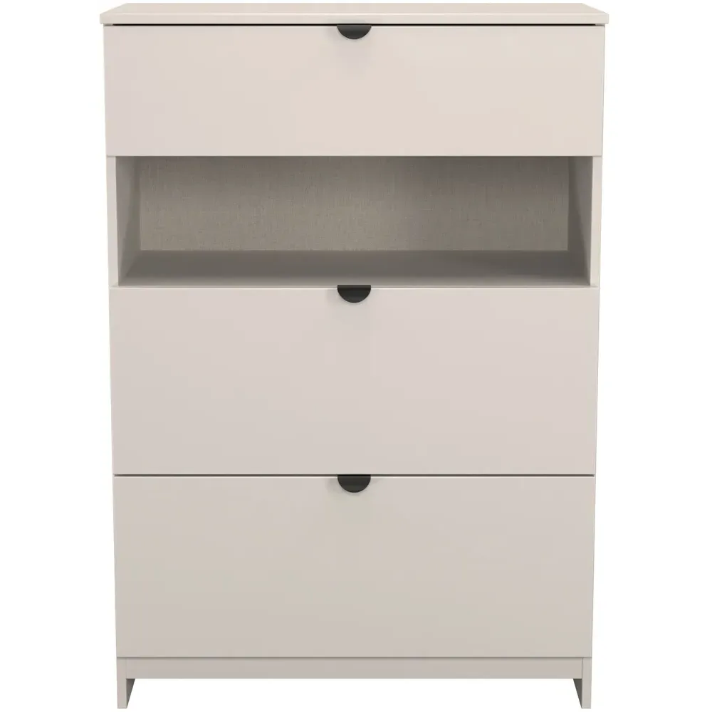 Bora 3 Drawer Single Shelf Storage Unit - Cream