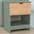 Bora Single Drawer Bedside Cabinet with Shelf - Green, Oak