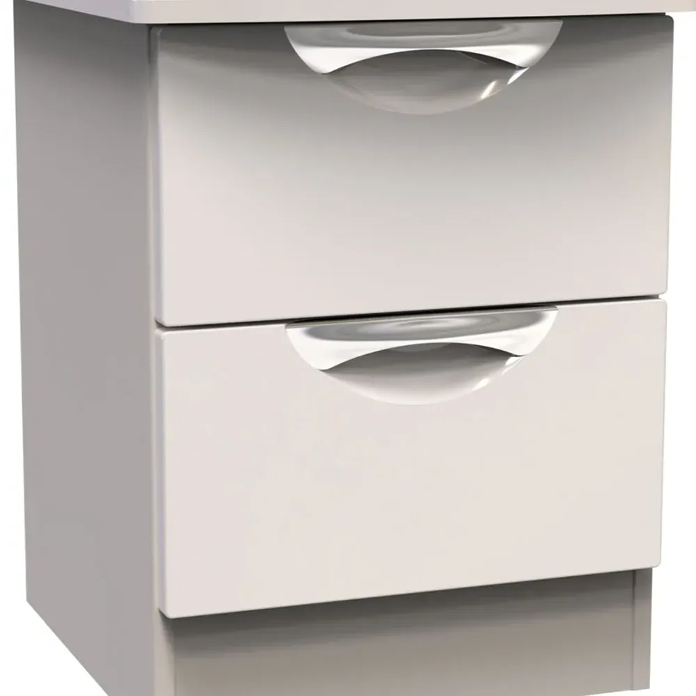 Camden 2 Drawer Bedside Table - Cream
