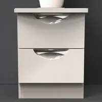 Camden 2 Drawer Bedside Table - Cream