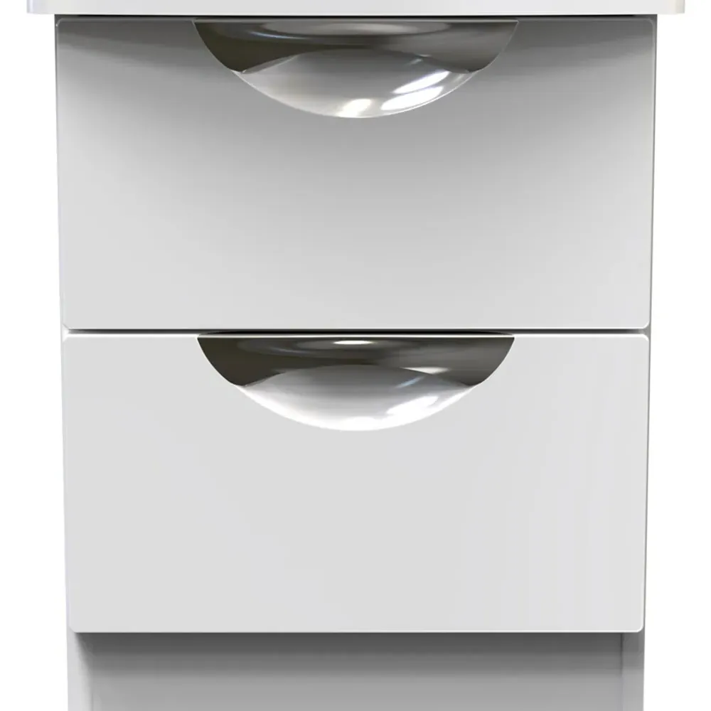 Camden 2 Drawer Bedside Table - White