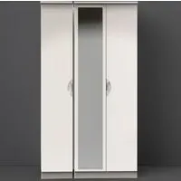 Camden 3 Door Mirrored Wardrobe with Storage - Cream