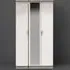 Camden 3 Door Mirrored Wardrobe with Storage - Cream