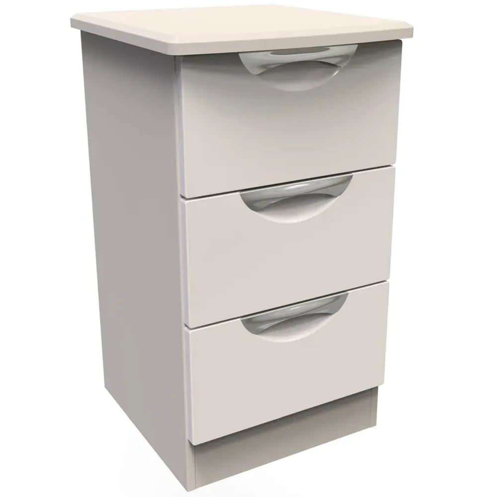 Camden 3 Drawer Bedside Table - Cream