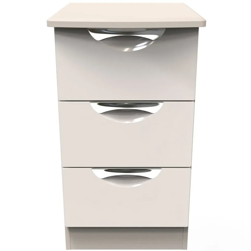 Camden 3 Drawer Bedside Table - Cream