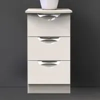 Camden 3 Drawer Bedside Table - Cream