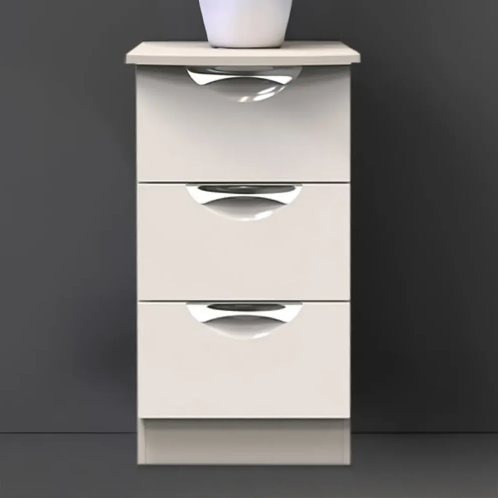 Camden 3 Drawer Bedside Table - Cream