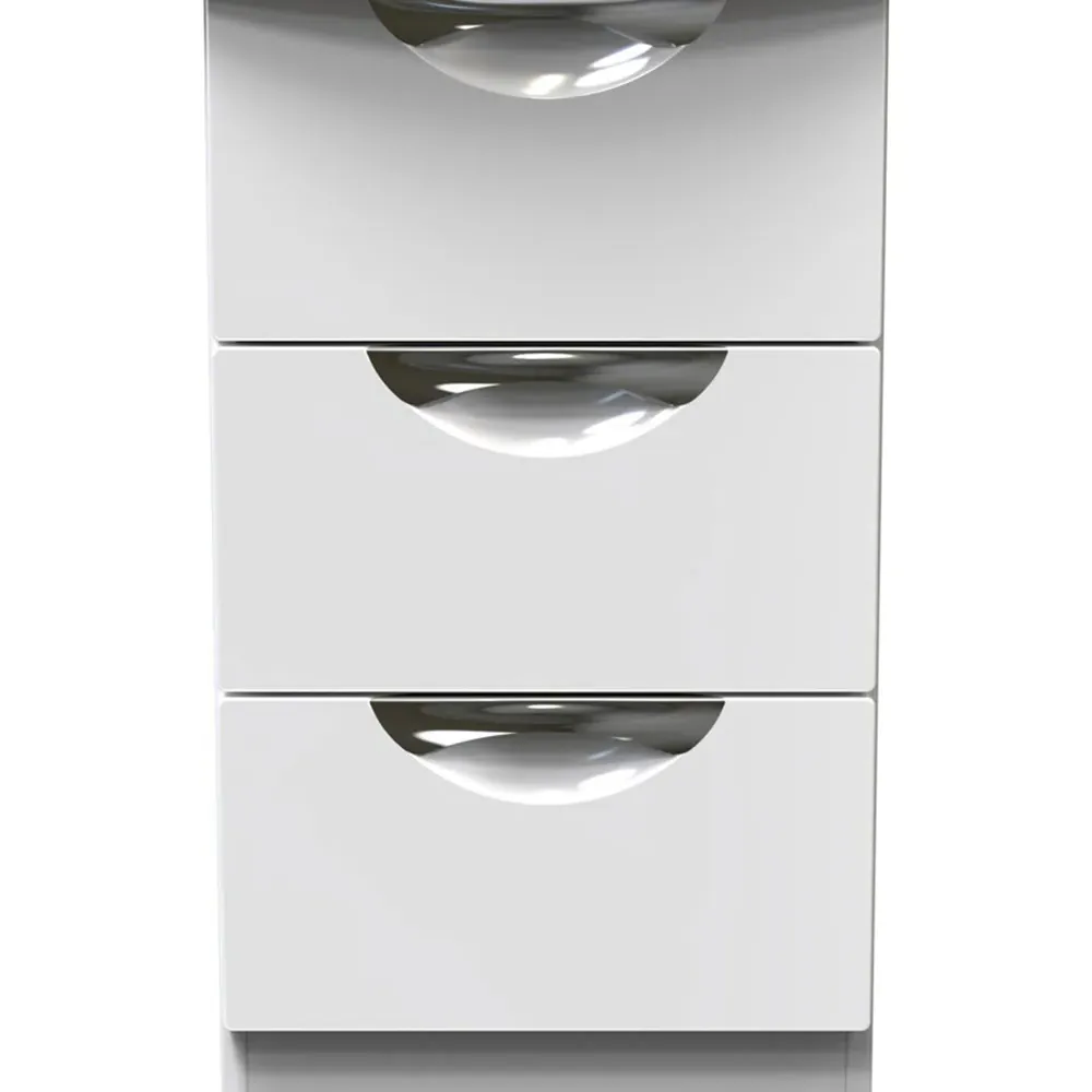 Camden 3 Drawer Bedside Table - White