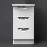 Camden 3 Drawer Bedside Table - White