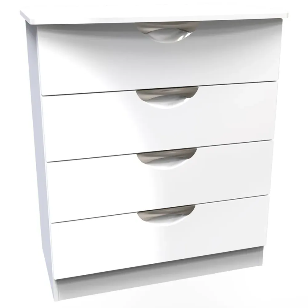 Camden 4 Drawer Chest of Drawers - White Gloss
