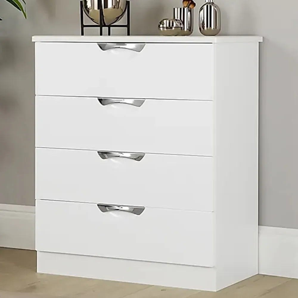 Camden 4 Drawer Chest of Drawers - White Gloss