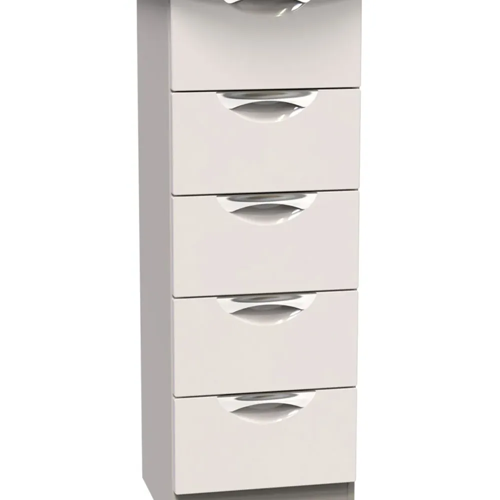 Camden 5 Drawer Bedside Storage Cabinet - Cream