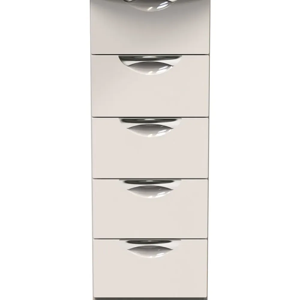 Camden 5 Drawer Bedside Storage Cabinet - Cream