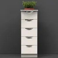 Camden 5 Drawer Bedside Storage Cabinet - Cream