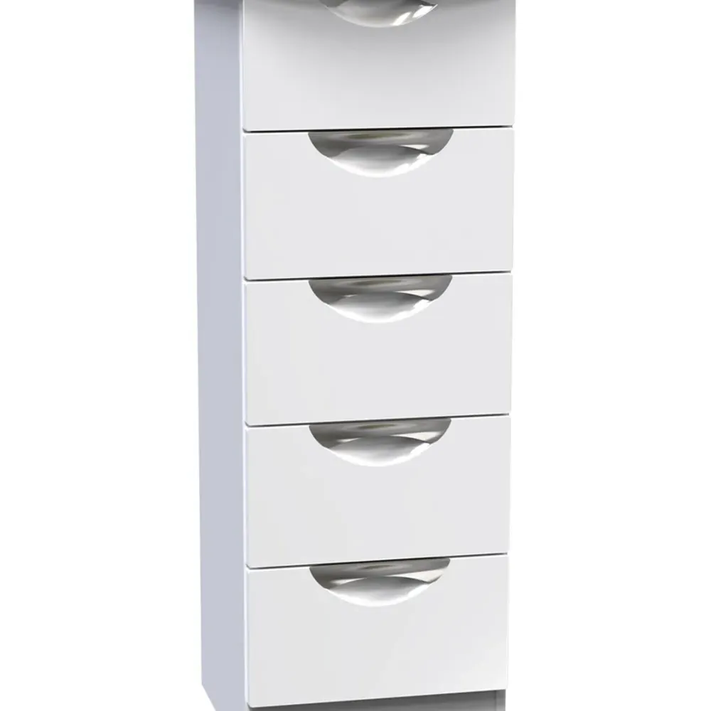 Camden 5 Drawer Bedside Storage Cabinet - White