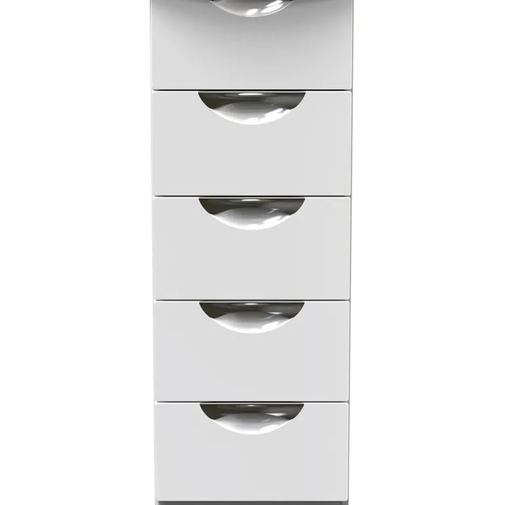 Camden 5 Drawer Bedside Storage Cabinet - White