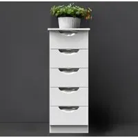 Camden 5 Drawer Bedside Storage Cabinet - White