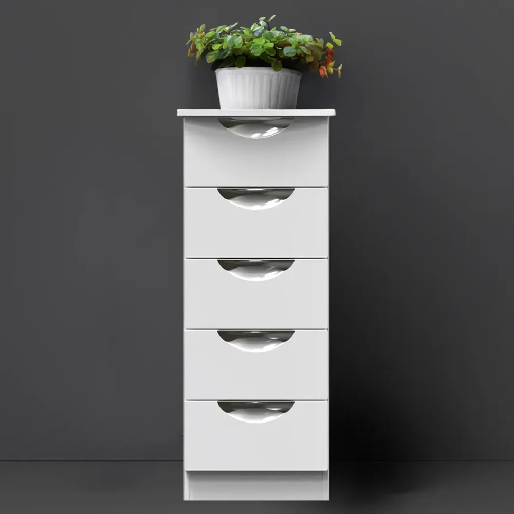 Camden 5 Drawer Bedside Storage Cabinet - White