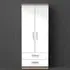 Contrast 2 Door 2 Drawer Tall Wardrobe Ready Assembled - White, Oak