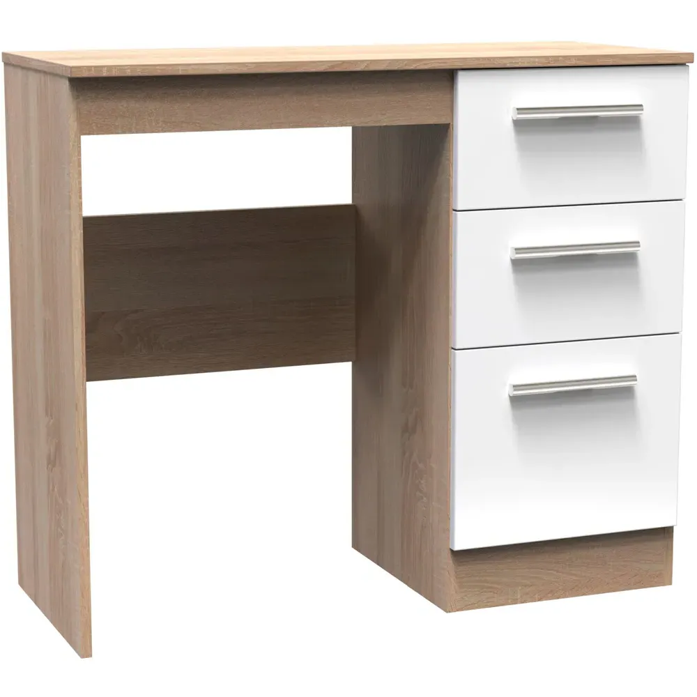 Contrast 3 Drawer Vanity Ready Assembled - White, Oak