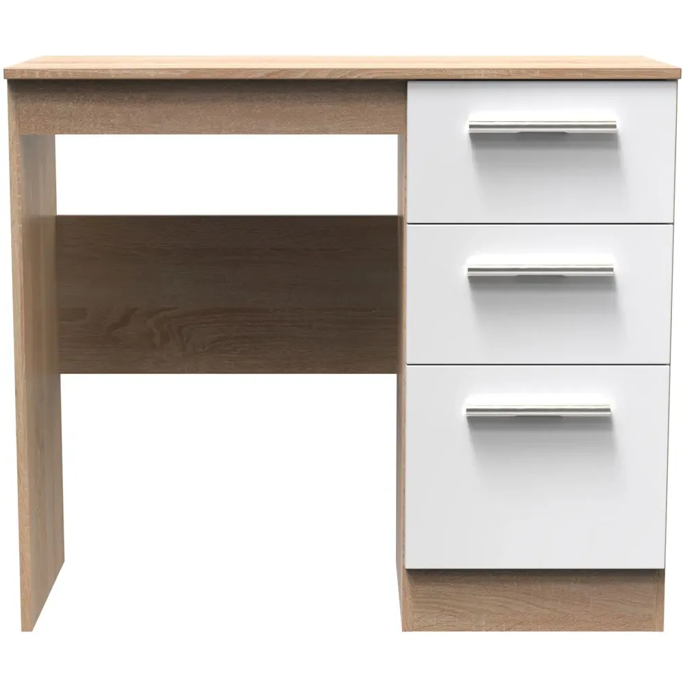 Contrast 3 Drawer Vanity Ready Assembled - White, Oak