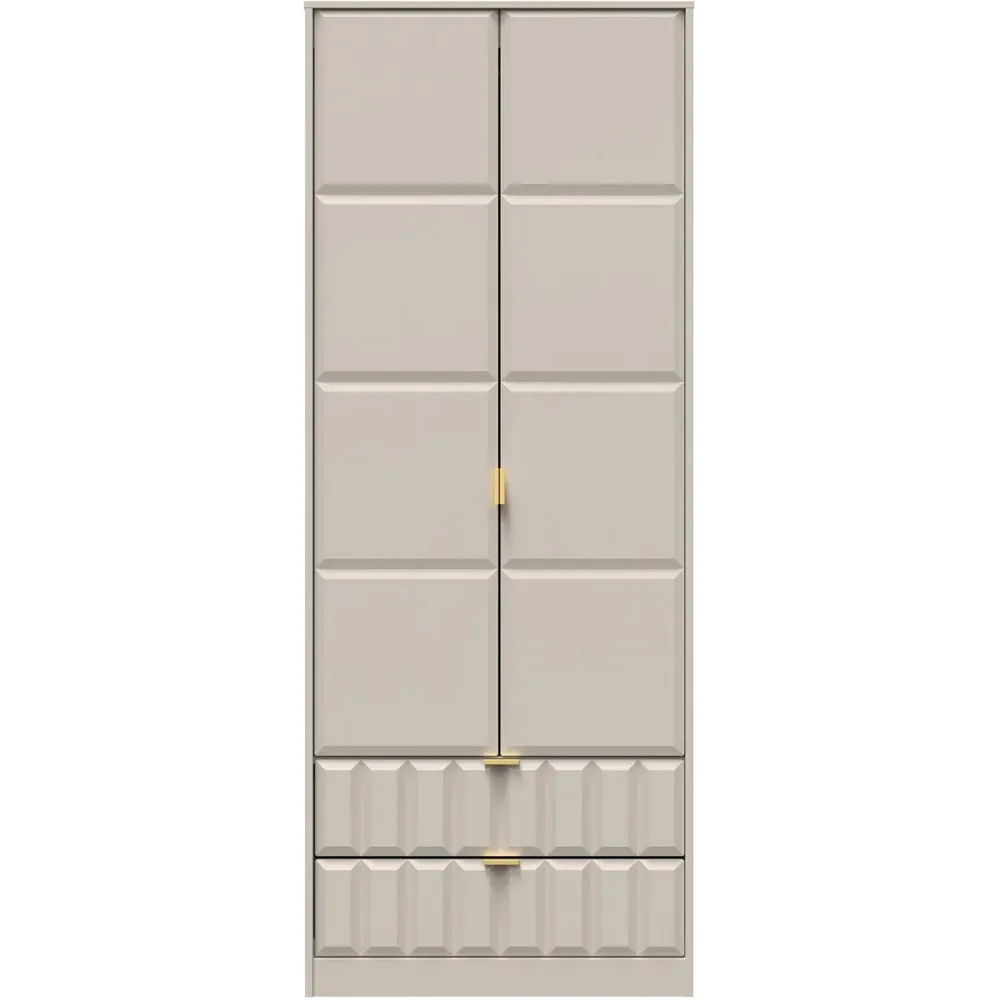 Cube 2 Door 2 Drawer Wardrobe - Cream