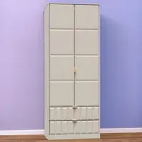 Cube 2 Door 2 Drawer Wardrobe - Cream