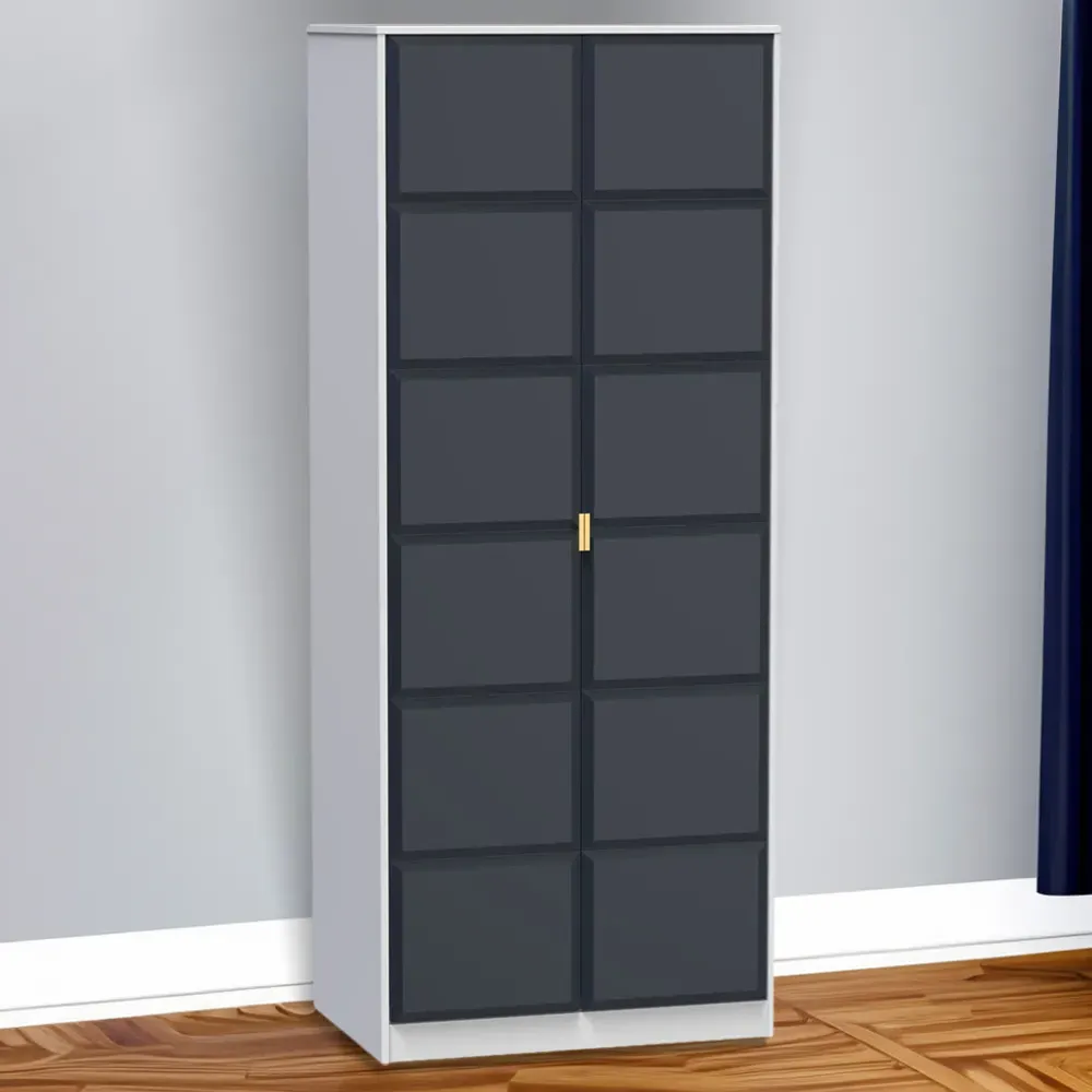 Cube 2 Door Wardrobe - Blue image